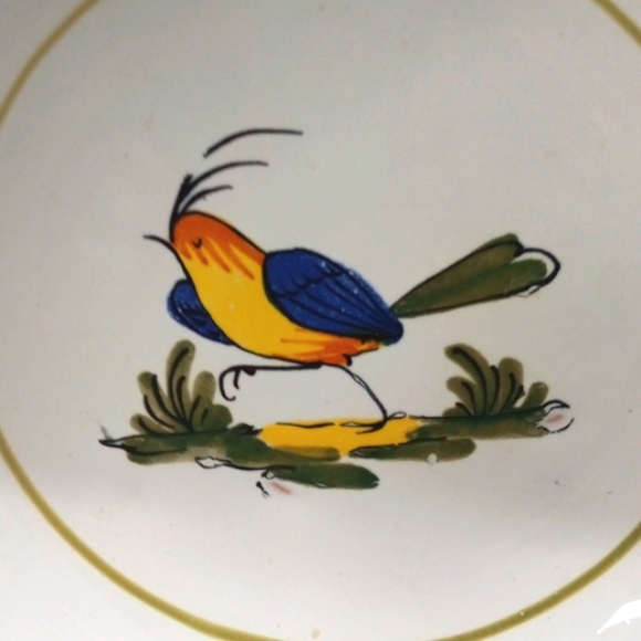 Mancer Bowl on Stand, Hand Painted Made in Italy, 8"x 18" around - Picture 7 of 8